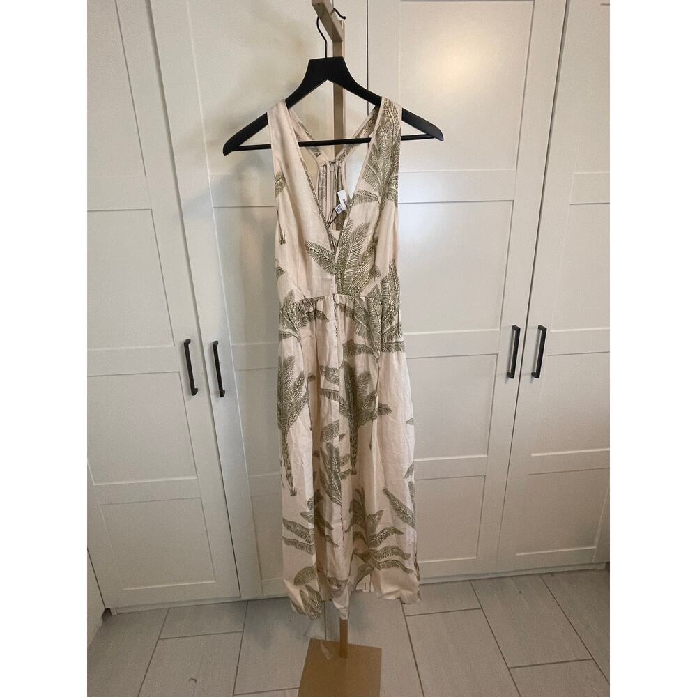 Reiss Anna Foliage Print Linen Midi Dress - Picture 6 of 14